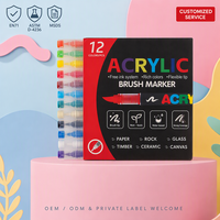 Lot de 84 marqueurs acryliques en gros, pointe pinceau flexible, stylos de peinture à base d'eau, pigments riches, pour toile, verre, roche, céramique, bois
