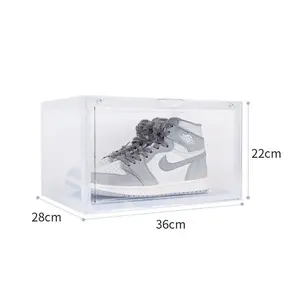 Haixin Boîte à chaussures Boîte de rangement pour la collection Armoire à chaussures transparente Boîte à chaussures magnétique en plastique