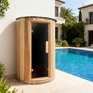 Sauna de Vapor de Madera para Exteriores 2026, para 3-4 Personas, con Calentador Harvia, Energía Solar, Ecológica, Luz de 7 Colores, Almacén en EE. UU. - Product Image 1