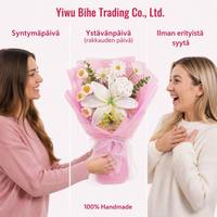 BH Handgefertigter Häkel-Lilien-Rosen-Blumenstrauß Künstliche Blumen Geburtstagsgeschenk Heimdekoration Großhandel
