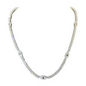 Luxury Marquise Shape Tennis Necklace 925 Sterling <b>Silver</b> VVS Moissanite Diamond <b>Choker</b> Necklace Custom Fine Jewelry for Women a - Product Image 2