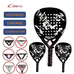 Équipement de <span class=keywords><strong>padel</strong></span> professionnel Qingyu Sport, raquettes personnalisées en fibre de carbone, noyau en mousse EVA, polyester imperméable, légères et résistantes - Product Image 1