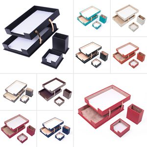 Juego de Escritorio de Cuero de 3 Piezas con Bandeja para Documentos, Portaplumas, Portapapeles, Bandeja para Cartas, Organizador de Escritorio, Accesorios de Oficina - Product Image 6