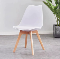 Chaise de bureau à domicile, salon, style moderne, en cuir PU, plastique PP, chaise de salle à manger, chaise inclinable en bois, nouveau design