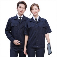 Tenue de Travail d'Été Homme à Manches Courtes en Coton Respirant, Anti-taches et Résistant à l'Usure – Vêtements de Travail Personnalisables pour Atelier et Usine