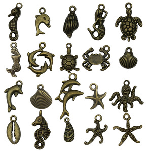 Ensemble de 20 pendentifs en alliage de la <span class=keywords><strong>série</strong></span> Océan, motifs hippocampe, étoile de mer, tortue, pour la création de boucles d'oreilles, bracelets, colliers, bijoux - Product Image 3