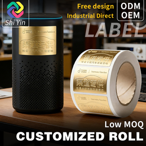 Adesivi Metallici Impermeabili Personalizzati ShiYin, Decalcomanie Adesive Stampate su Misura in Lamina d'Oro e Argento per Prodotti di Lusso - Product Image 3