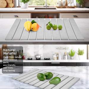 Eco-Friendly Diatomaceous Earth Large Stone Dish Drying <b>Mat</b> Fast Dry <b>Absorbent</b> Collapsible Dish Drying <b>Mat</b> for Kitchen Counter - Product Image 5