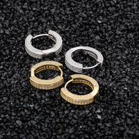 Boucles d'oreilles créoles anti-ternissement en argent sterling 925 serties de zircons cubiques – Bijoux hip-hop de luxe en zircone cubique AAA, vente en gros