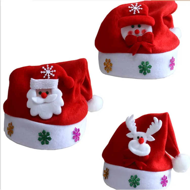 Kanlong หมวกซานตาคลอสสีแดงสำหรับเด็ก,หมวกสุขสันต์วันคริสต์มาสไฟ Led พุดดิ้งสีไวน์แดงใช้ในฤดูหนาวปี2021