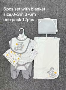 Conjunto de Ropa de Bebé a <span class=keywords><strong>la</strong></span> Moda con Manta, 6 Piezas, Productos para Bebés Recién Nacidos, Venta al por Mayor, 0-6 Meses - Product Image 5