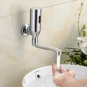 Grifo mezclador de lavabo inteligente montado en la pared de artículos sanitarios comerciales Sensor automático Lavado de manos Grifo de lavabo sin contacto