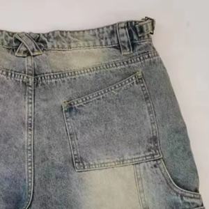 High Quality Custom <b>Vintage</b> Washing Denim <b>Jeans</b> Shorts for Men Acid Wash Loose Baggy Pants Oversized Denim <b>Jean</b> Shorts <b>Women</b> - Product Image 5