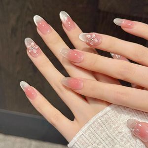 Uñas Postizas de Acrílico 3D <span class=keywords><strong>con</strong></span> <span class=keywords><strong>Diseño</strong></span> de Flor de Hielo, Color Rosa Pálido <span class=keywords><strong>Transparente</strong></span>, <span class=keywords><strong>Manicura</strong></span> de Verano - Product Image 1