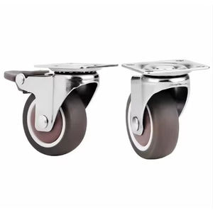 Roulettes à angle droit de 35 kg pour bureau en contreplaqué, berceau, hôpital, hôtel, salon – Acier silencieux et caoutchouc avec frein - Product Image 4