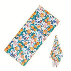 Serviette de plage en microfibre 70*140cm, sans sable, douce, à séchage rapide, tissage gaufré - Product Image 1