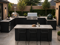 Cuisine barbecue extérieure  et station de grill pour villas Four électrique encastré sur mesure et gril en acier inoxydable