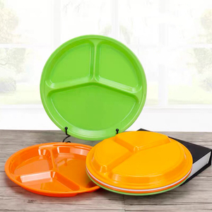 Vente directe d'usine pas cher 100% assiettes divisées en mélamine pour adultes sans BPA plaque de mélamine à 3 compartiments - Product Image 2