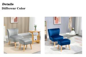 Sofá Individual CARLFORD de Terciopelo con Otomanas, Sillón para Sala de Estar, Sillas de Acento para Hotel, Muebles para el Hogar al por Mayor - Product Image 4