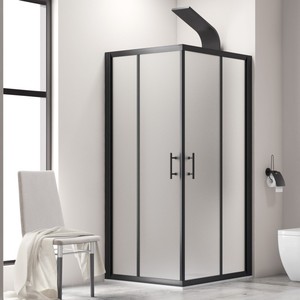 Kamalu KF1000B cabina doccia nera 70x150 angolo in vetro satinato rettangolare vassoio 8mm di spessore senza cornice impermeabile per il bagno - Product Image 1