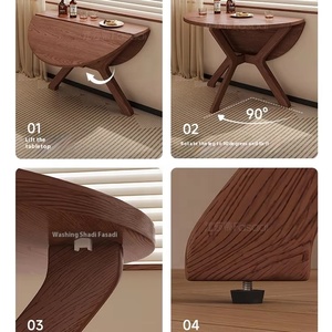 Farshatti Hiện Đại Trung Quốc Phong Cách Rắn Gỗ Gấp Bàn Ăn Mới Đứng Có Thể Gập Lại Bên Bảng Cho Hộ Gia Đình Nhỏ Hoặc Căn Hộ - Product Image 2