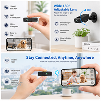 Mini caméra de surveillance HD 1080P avec capteur CMOS, vision nocturne, détection de mouvement, Wi-Fi et H.264 pour la sécurité domestique