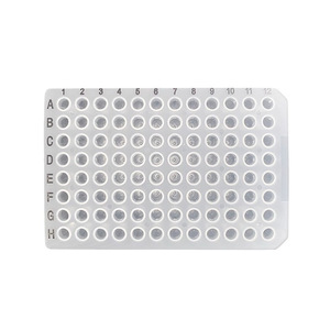 Placa de PCR de 96 pocillos transparente sin falda, blanca, semifalda, para qPCR, detección cuantitativa por fluorescencia - Product Image 3