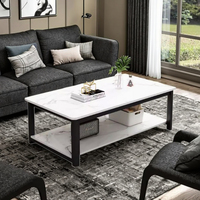Dareko minimaliste moderne simple design unique meubles d'appartement table basse marron noix avec gain de place à 2 niveaux