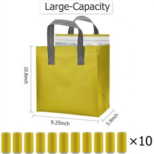 Custom <b>Disposable</b> Non Woven Aluminum Foil Laminated Thermal <b>Barbecue</b> Insulation Packaging Bag Silk Screen Printed Shoulder - Product Image 2