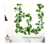Tanaman Daun Monstera Buatan, Tanaman Hijau Vin, Hiasan Dinding Gantung Ruang Tamu, Dekorasi Gantung Dalam Ruangan, Tanaman Ivy Gantung, Daun Willow