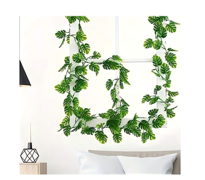 Planta <span class=keywords><strong>Artificial</strong></span> de Hoja de Monstera, Planta Verde para Colgar en la Pared, Decoración Interior para Sala de Estar, Planta Colgante de Hiedra, Hoja de Sauce - Product Image 4