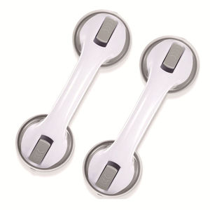 Manija de Seguridad para Ducha, Doble Bloqueo, Plegable, Ecológica, Diseño Moderno, Disco de Vacío, Agarre Antideslizante, Plástico para Pared de Baño - Product Image 1