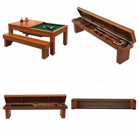 Table de billard convertible JIXING SPORTS/NINESTAR JX-918B 7 pieds pour usage familial, avec poches en plastique et rails en MDF, en MDF et polyester