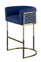 Tabourets de bar modernes et simples en velours à pieds hauts, chaises de comptoir hexagonales pour salle à manger, salon, mobilier d'hôtel, fête, événement, club