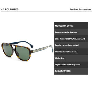 2025トレンドトレンド偏光サングラス手作りアセテートクラシックUV400シェードサングラスグレー男性用高品質ガファスデソル - Product Image 3