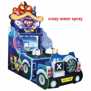 Hanlin çılgın su çekim atari makinesi çocuklar atış makinesi sikke işletilen su tabancası Video oyun makinesi