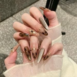 Nouvelle Collection Automne-Hiver 2025 : Faux Ongles Français Faits Main Mi-Couverture Effet <span class=keywords><strong>Manucure</strong></span> Haute Couture – Magnifique <span class=keywords><strong>Manucure</strong></span> de Luxe - Product Image 1