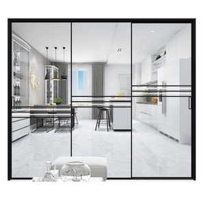 Nuevo diseño <span class=keywords><strong>cortinas</strong></span> sin llave cerradura <span class=keywords><strong>de</strong></span> puerta <span class=keywords><strong>de</strong></span> <span class=keywords><strong>vidrio</strong></span> exterior <span class=keywords><strong>de</strong></span> <span class=keywords><strong>puertas</strong></span> correderas <span class=keywords><strong>de</strong></span> aluminio - Product Image 1