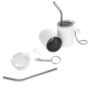 Mini-bouteille d'eau en acier inoxydable de 3 oz pour sublimation – Vierge pour impression par transfert thermique avec paille et couvercle hermétique - Product Image 6