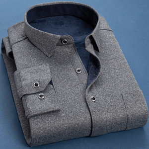 <span class=keywords><strong>Camicia</strong></span> da <span class=keywords><strong>uomo</strong></span> autunno inverno, calda, in rayon antibatterico, foderata in pile, slim fit, stile coreano, a maniche lunghe, tinta unita, di tendenza - Product Image 2