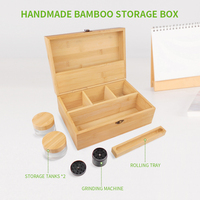 Grande boîte à combinaison en bambou Boîte décorative pour boîte de rangement avec pot de rangement, cadeaux de Noël pour hommes femmes, décoration intérieure