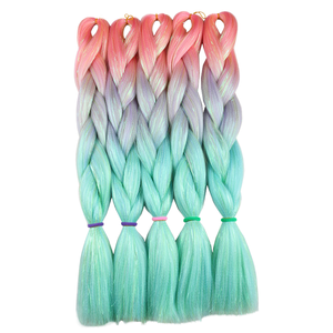 Extensiones de <span class=keywords><strong>pelo</strong></span> sintético trenzado africano de 24 pulgadas al por mayor <span class=keywords><strong>trenzas</strong></span> de colores graduales rectas sedosas de muchos colores - Product Image 4