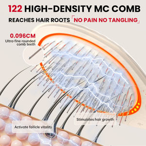 Peigne à <span class=keywords><strong>cheveux</strong></span> électrique LED, ion, thérapie par lumière rouge <span class=keywords><strong>infrarouge</strong></span>, vibration haute fréquence, massage du cuir chevel, logo personnalisé, baguette de <span class=keywords><strong>repousse</strong></span> des <span class=keywords><strong>cheveux</strong></span> - Product Image 4