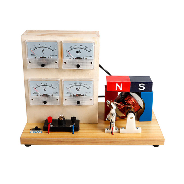 Gelsonlab HSPEM-102 Hand Crank AC/DC Generator with Ammeter and Voltmeter for Physics Experiments