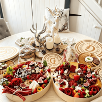 Boîte cadeau en contreplaqué jetable personnalisée pour l'emballage de détail, petits contenants de luxe pour gâteaux et sandwichs/salades avec logo personnalisé