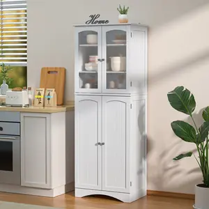 斯堪的纳维亚风格现代木制白色餐具柜自助橱柜客厅家具供应商