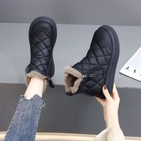 Meilleures ventes TikTok Live, nouvelle arrivée hiver, bottes de neige pour femmes, mi-hautes, doublées en polaire, épaisses, double fermeture éclair, légères