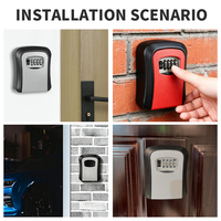 Boîte à clés à combinaison à 4 chiffres réinitialisable Longyu 4ws, murale, portable et idéale pour les chantiers de construction et les rénovations