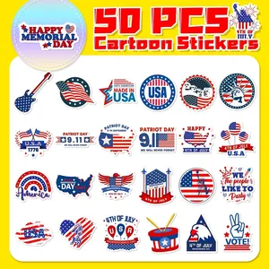 50PCS Independence Day Flag Faith <b>Sticker</b> Decals Luggage Travel Backpack Skateboard Phone Laptop USA Election <b>Sticker</b> - Product Image 4