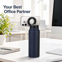 Bouteille d'eau sportive en acier inoxydable à isolation sous vide avec couvercle magnétique portable, logo personnalisé
